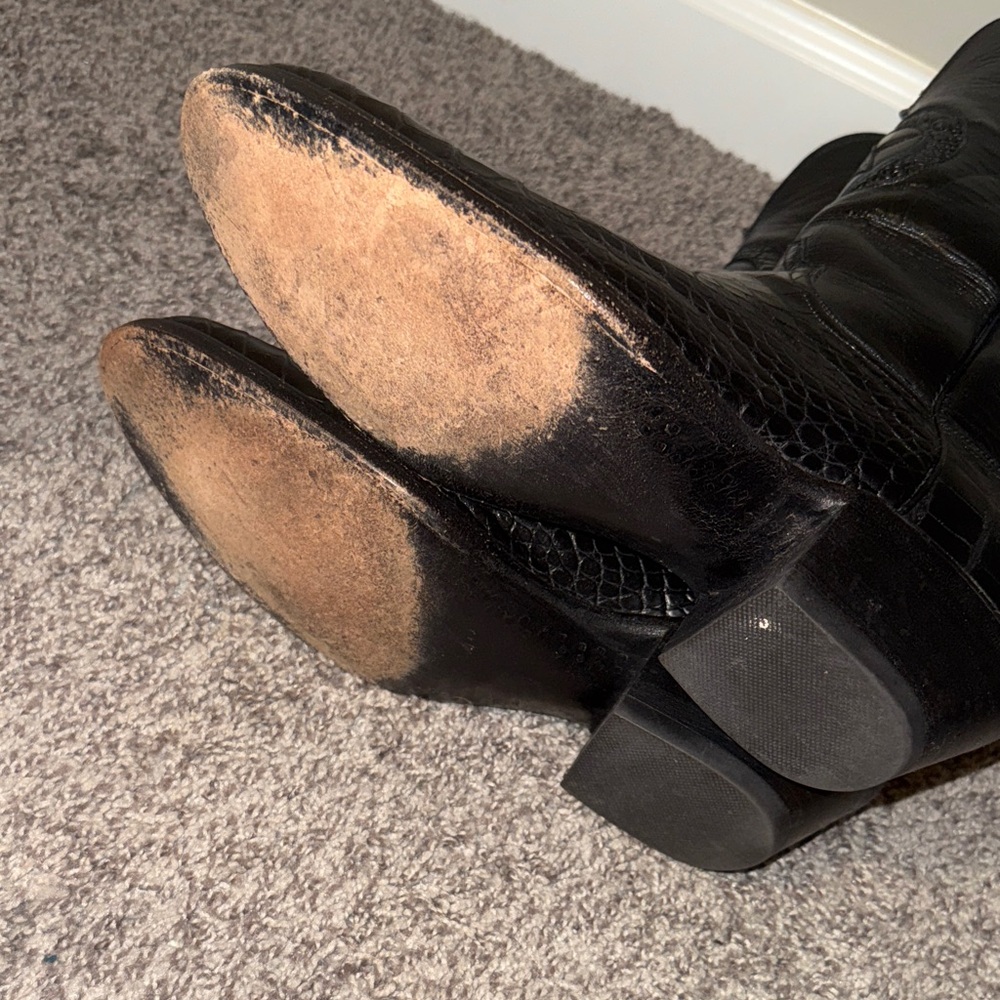 Black Jack alligator boots with lone star inlay. Size 9D - Picture 8 of 10